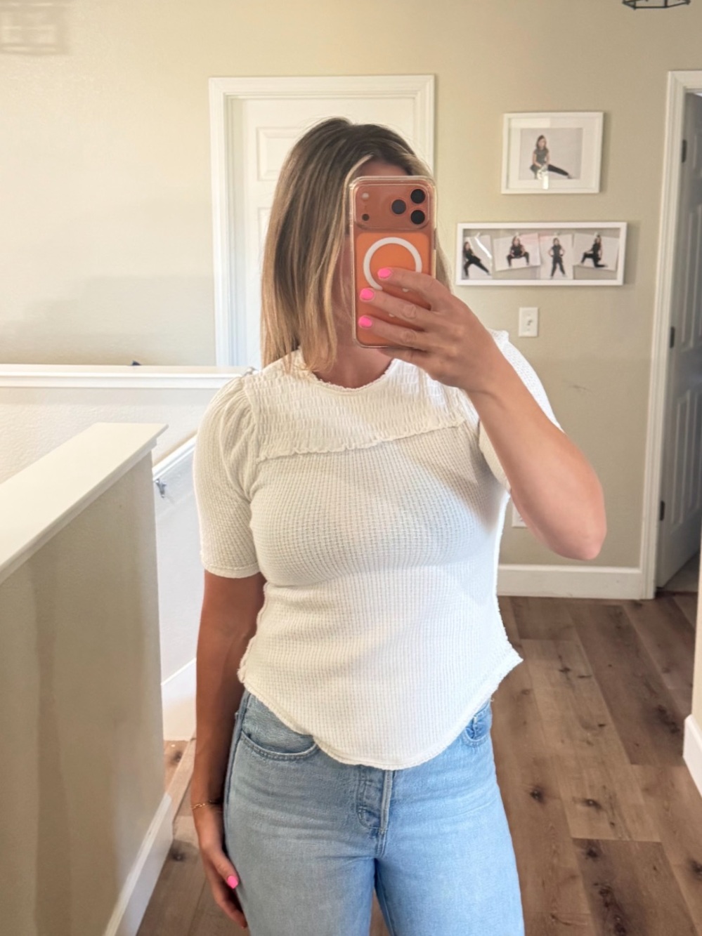 We the Free off white boho short sleeve top shirt